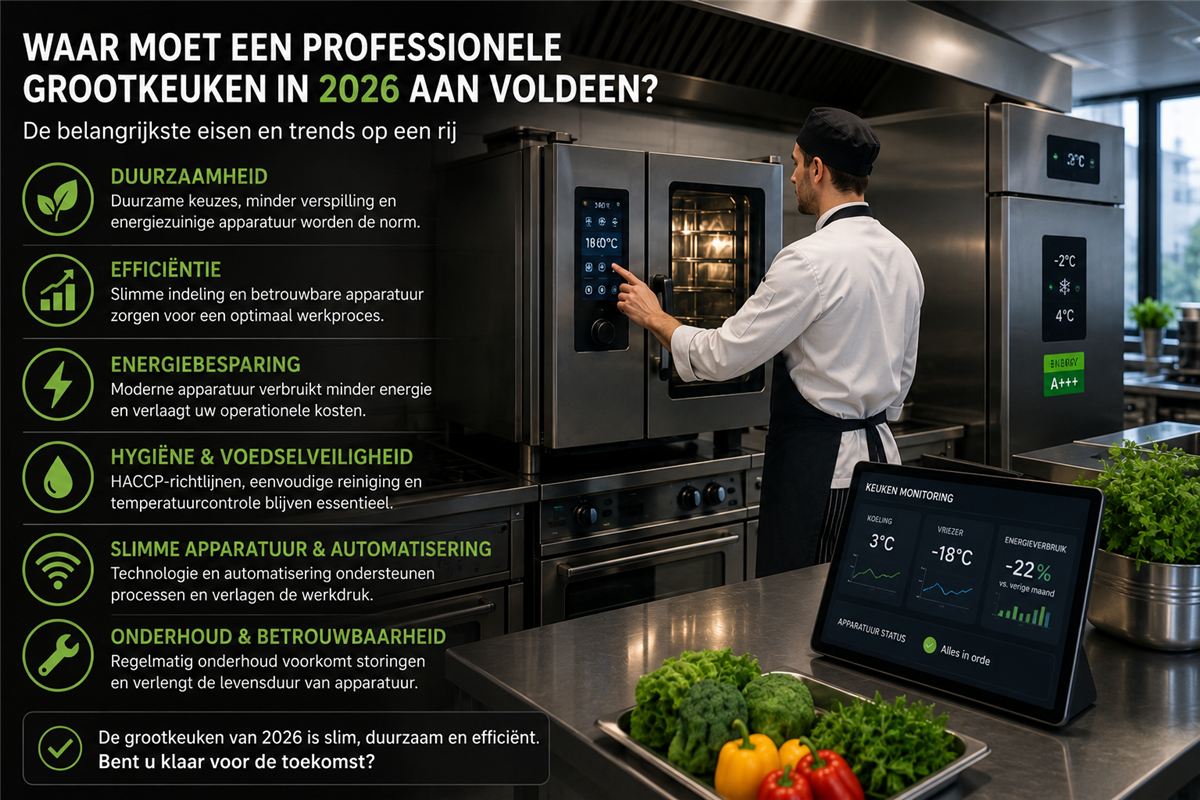 Waar moet een professionele grootkeuken in 2026 aan voldoen